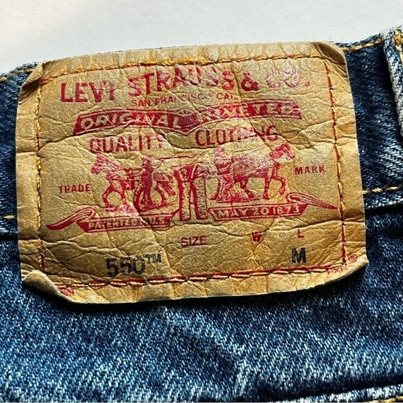 Levi's Women's 550 Faded Blue Denim Jeans Size 14 Mis M High Rise - Picture 7 of 8